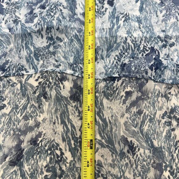 Old Navy Floral Chiffon Maxi Dress Blue Womens Size Large Beachy Sheer Boho - Picture 16 of 16